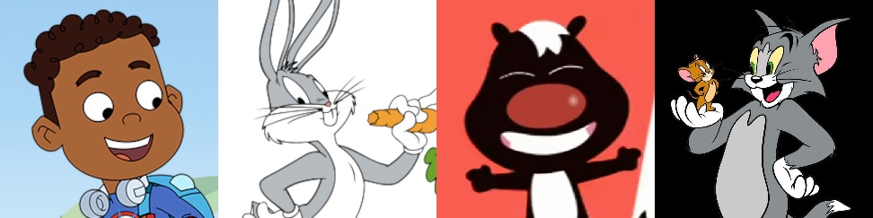A collage of cartoons and anime that Ambrose enjoys.